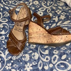 Brown wedge heel